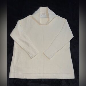 Free People Ottoman Ribbed Tunic Sweater, Color Ecru, Size Small, NWOT w/flaw